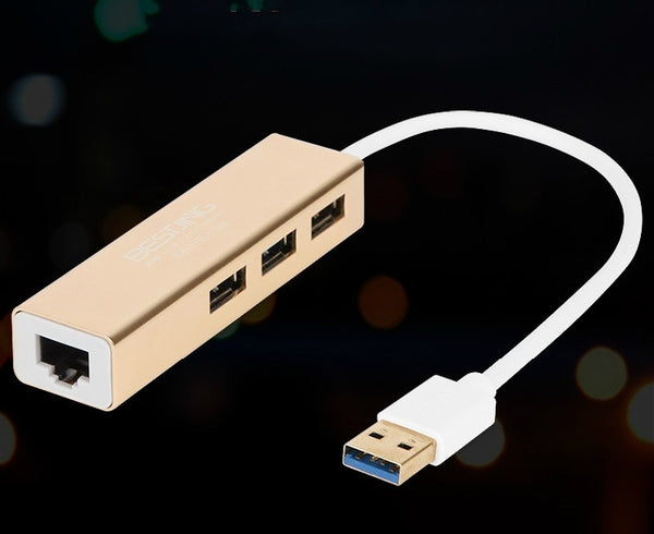 USB-C/USB 3.0 to 3 Ports USB 3.0 Hub With RJ45 Gigabit Ethernet Adapter