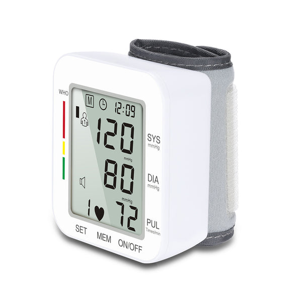 Rechargeable Electronic Wrist Blood Pressure Monitor, with Accurate Fast Reading, Large Display & One Touch Operation, for Home Use